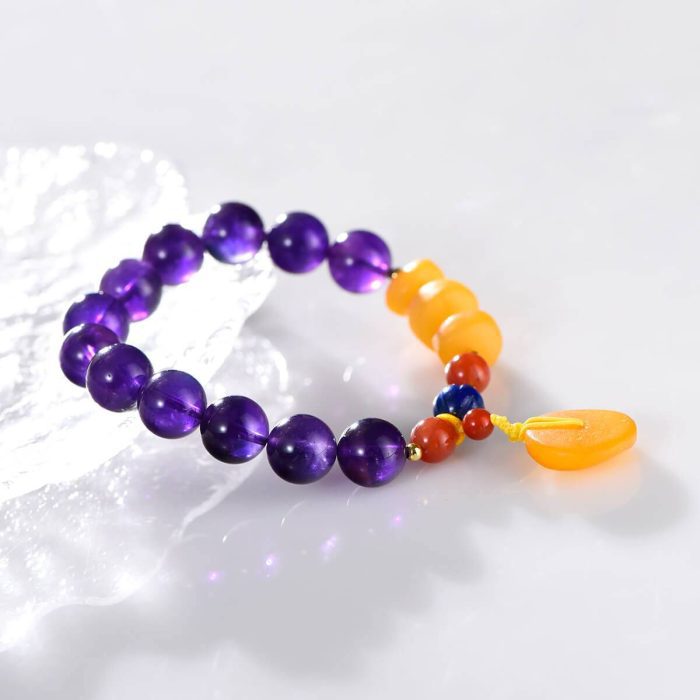 Amethyst Single-Strand Design Feng Shui Bracelet