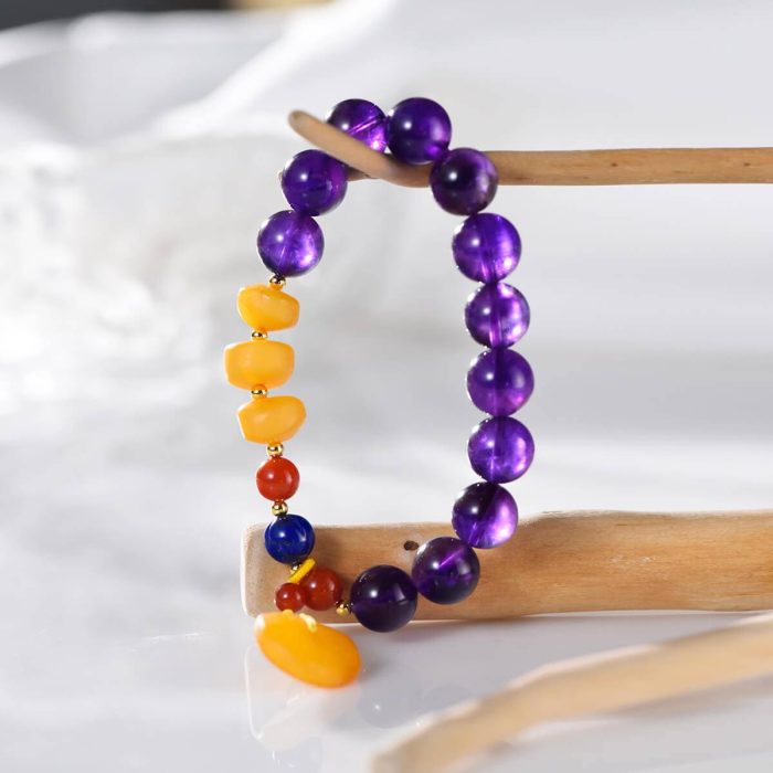 Amethyst Single-Strand Design Feng Shui Bracelet