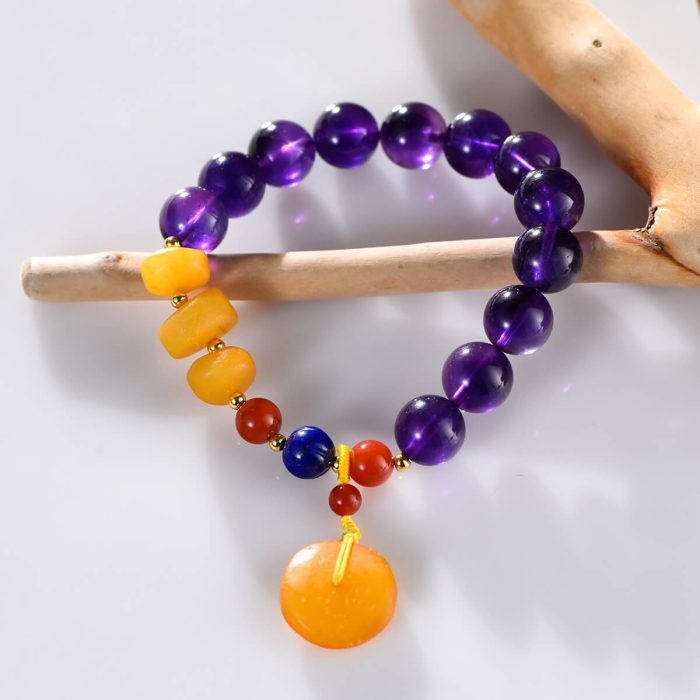 Amethyst Single-Strand Design Feng Shui Bracelet