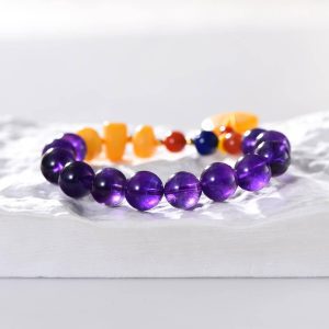 Amethyst Single-Strand Design Feng Shui Bracelet