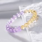 Citrine and Amethyst Pixiu Feng Shui Bracelet