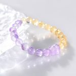 Citrine and Amethyst Pixiu Feng Shui Bracelet