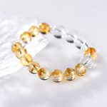 Citrine and White Quartz Cube Feng Shui Bracelet