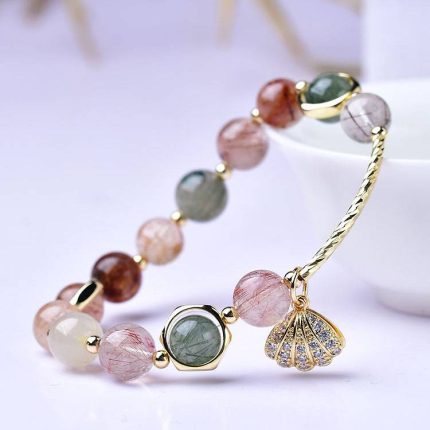 Rutilated Quartz Charm Feng Shui Bracelet