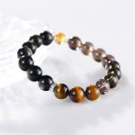 Smoky Quartz Tiger's Eye Feng Shui Bracelet