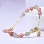 Strawberry Quartz Moonstone Feng Shui Bracelet