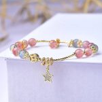 Strawberry Quartz Moonstone Feng Shui Bracelet