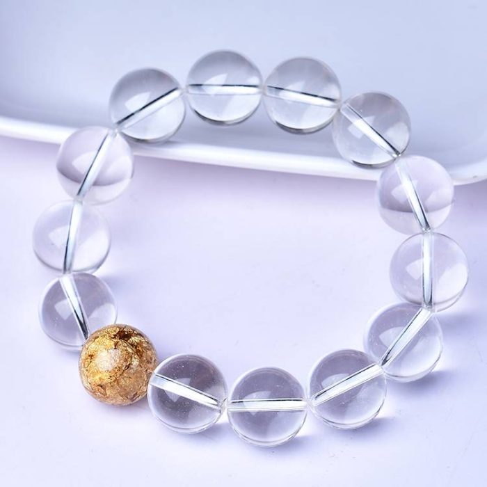 Clear Crystal Bracelet with Gold Foil