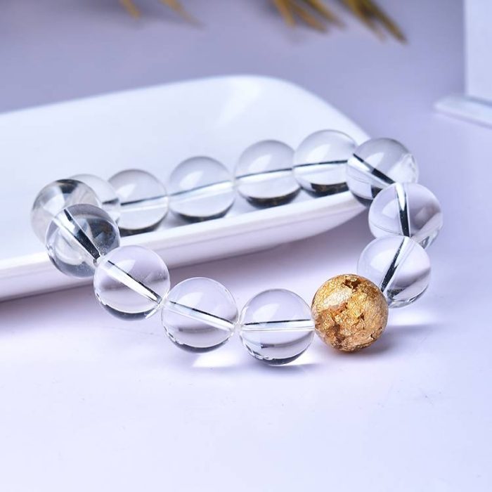 Clear Crystal Bracelet with Gold Foil