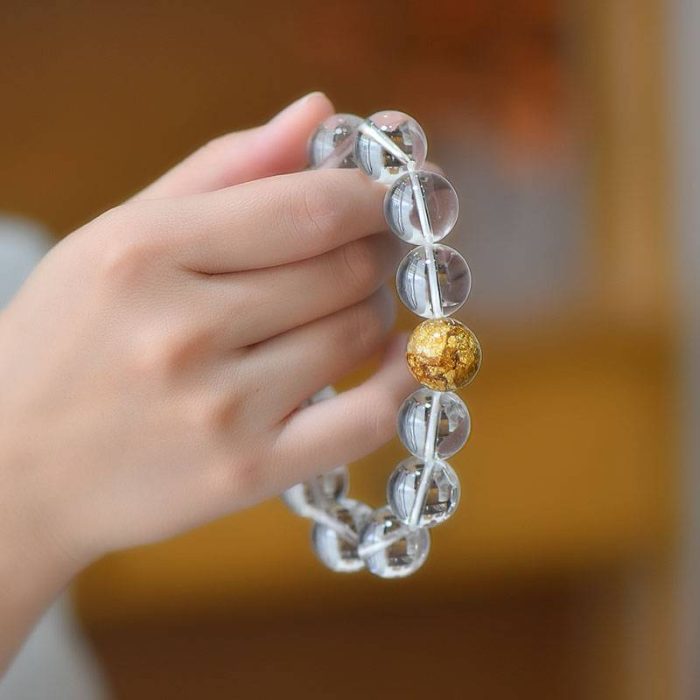 Clear Crystal Bracelet with Gold Foil