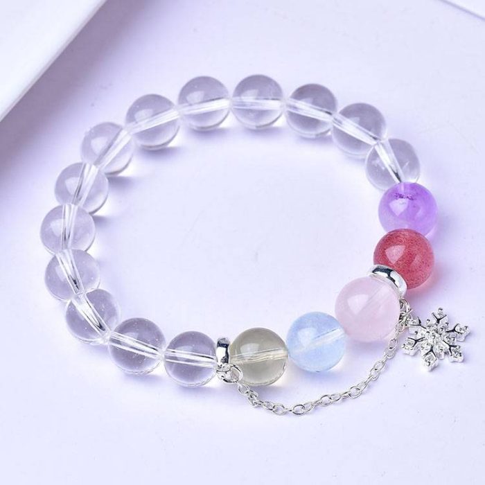 White Crystal with Silver Pendant Feng Shui Bracelet