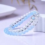 White Quartz and Aquamarine Multi-Strand Bracele