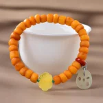 Hetian Jade, Natural Amber Bracelet