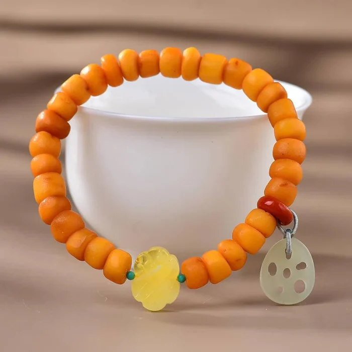 Hetian Jade, Natural Amber Bracelet