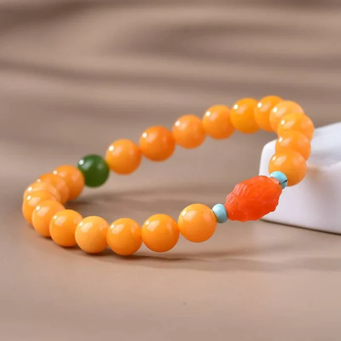 Hetian Jade, Natural Amber Bracelet