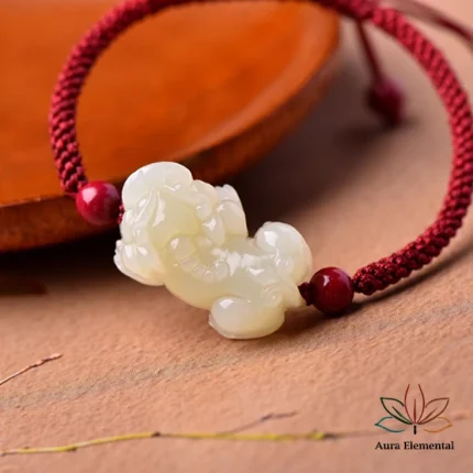 Hetian Jade Pixiu Red String