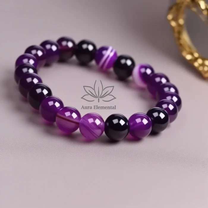 Natural Purple Agate Bracelet