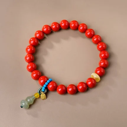 Cinnabar Bead Bracelet