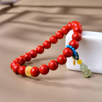 Cinnabar Bead Bracelet