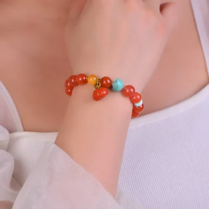 Nanhong Agate Bead Bracelet